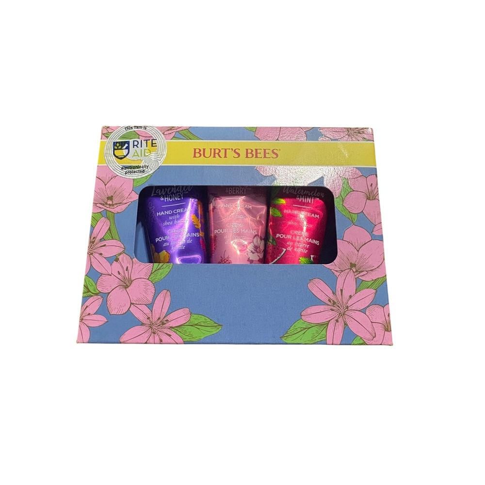 Burt's Bees Hand Cream Lotion x3- 1oz Tubes Trio Botanical Gift Set NEW - Picture 1 of 3